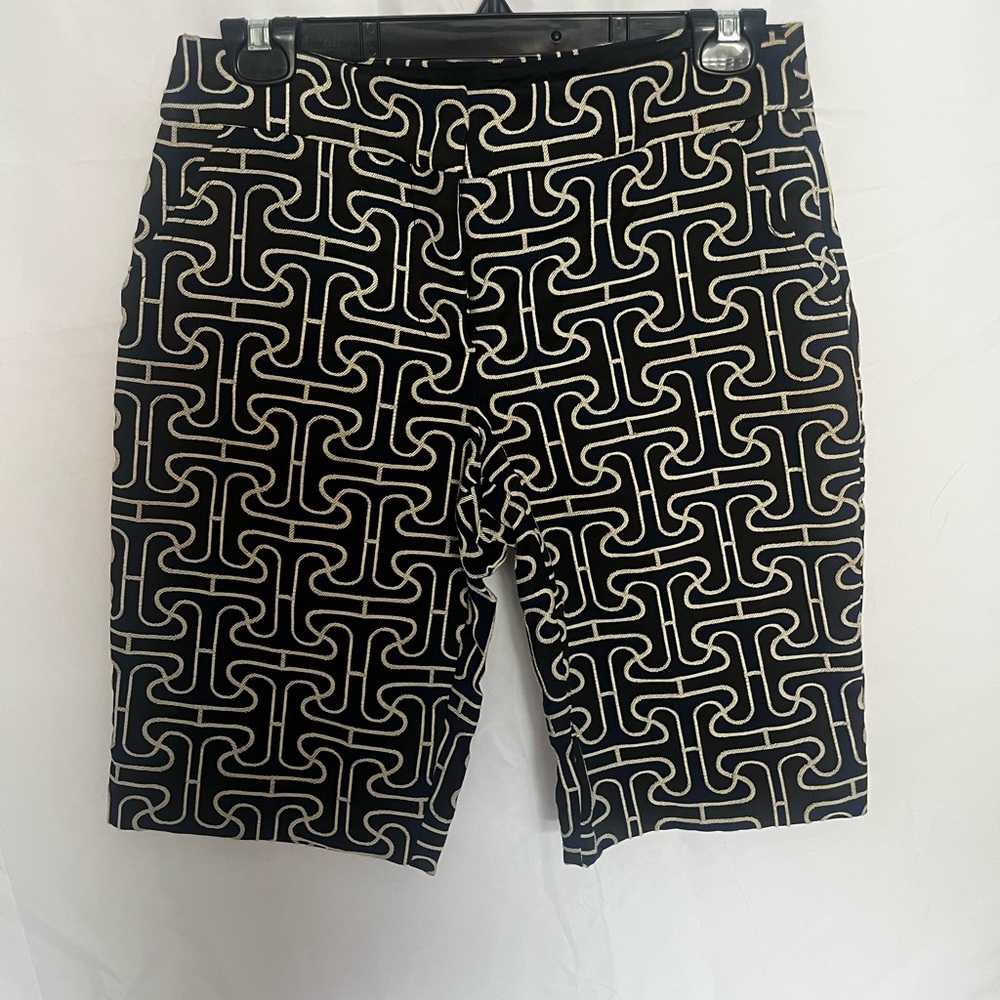 Stylish  navy blue and White Patterned women’s Bermuda  Shorts